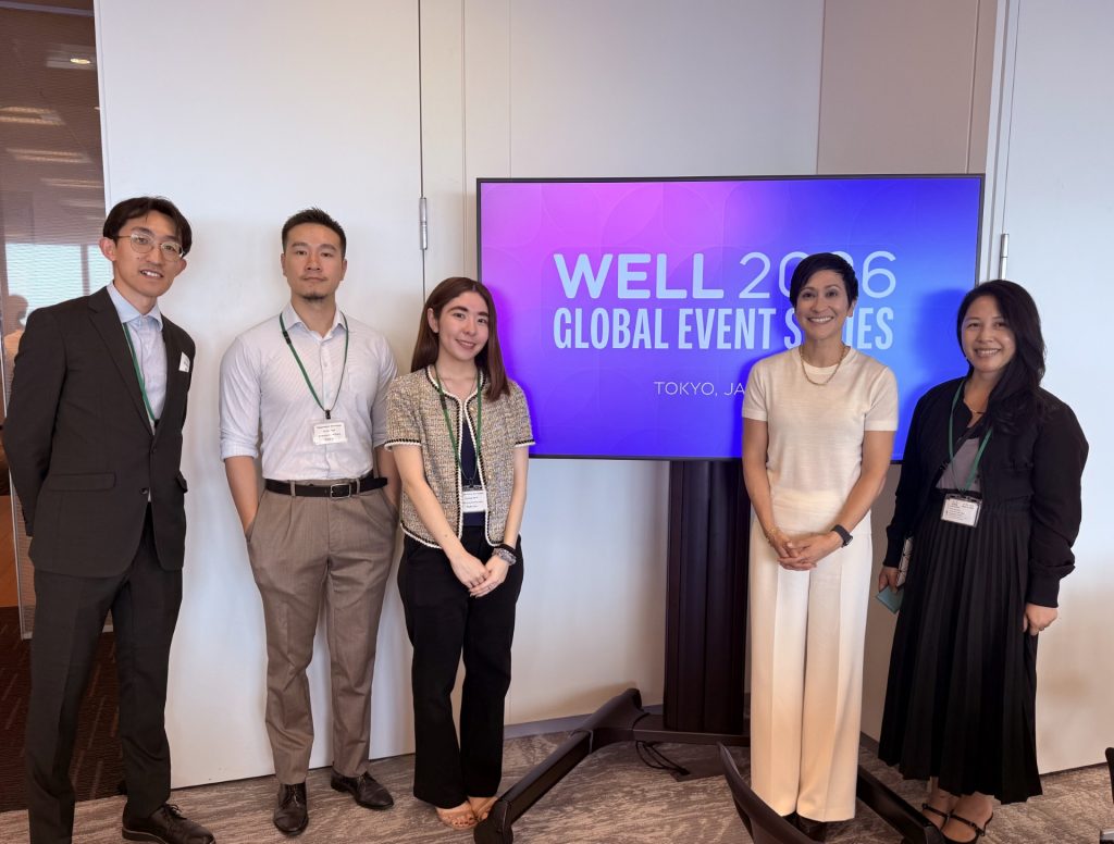 BEE Japan WELL certification team with IWBI CEO Rachel Hodgdon at the WELL 2026 Global Event Series Tokyo Summit, May 2026